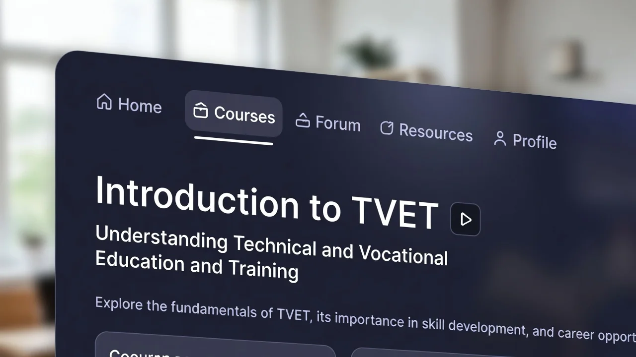 Laptop displaying an online learning platform course library